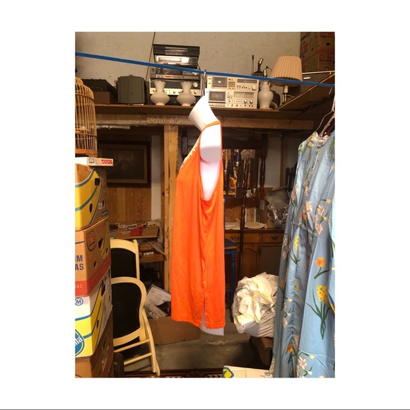 Orange Tanktop with White Design - Picture 2 of 5